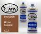 Preview: Mitsubishi, Bronn Metallic, C22: 400ml Sprühdose + 400ml Klarlack - Set, von ATW Autoteile West.
